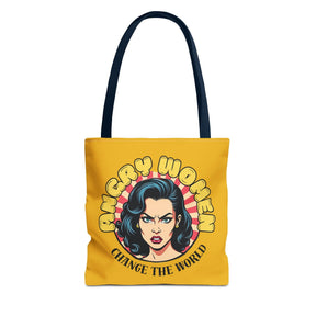 Angry Women Change the World Tote Bag - 3 sizes available and 5 handle colours