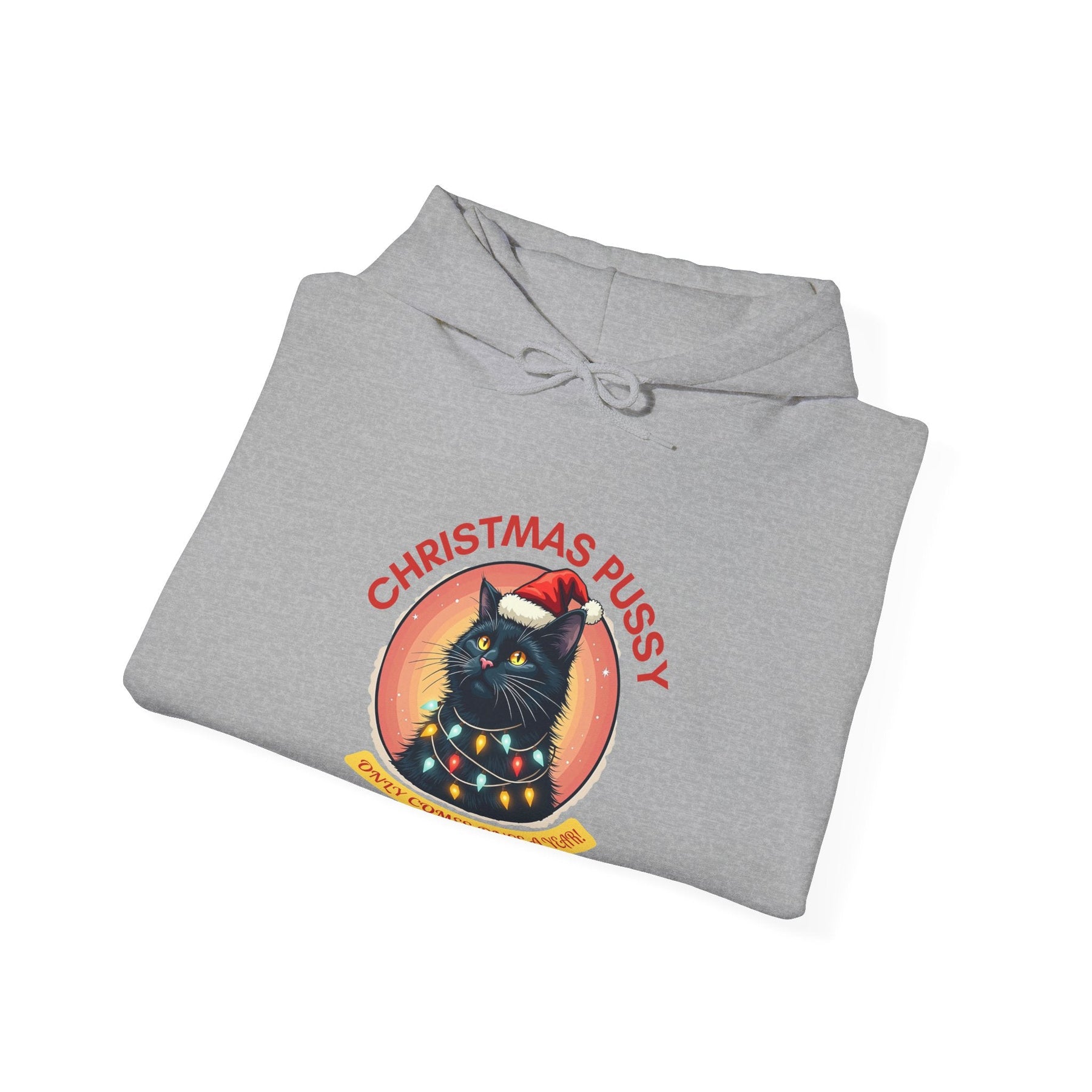 Christmas Pussy - Black Cat - Unisex Heavy Blend™ Hooded Sweatshirt