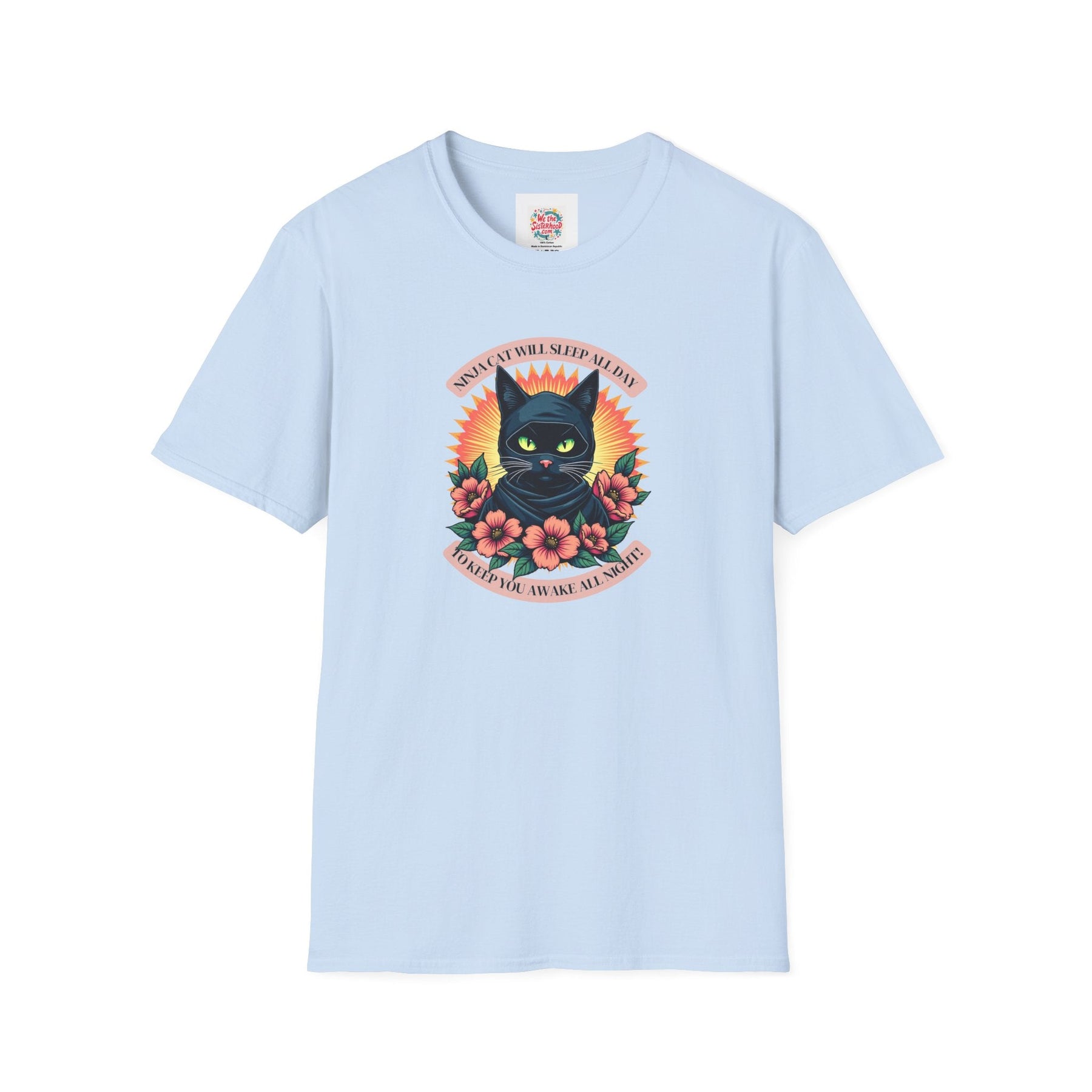 Ninja Cat - Black Cat Edition - Unisex Softstyle T-Shirt