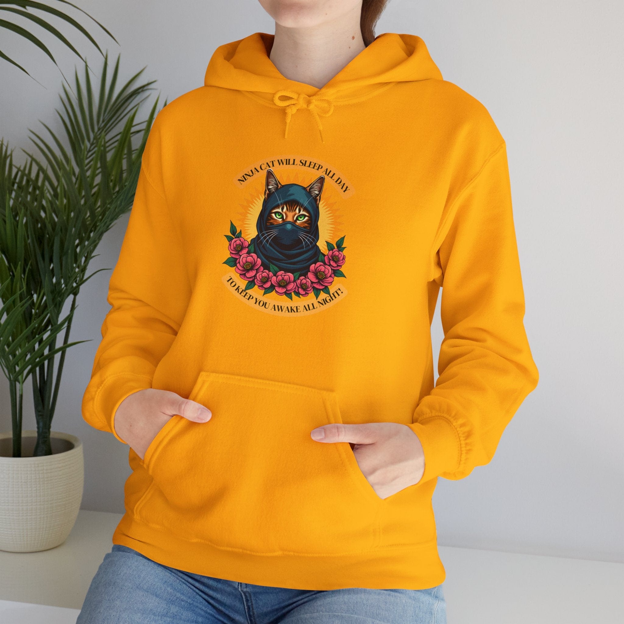 Ninja Cat - Tabby Cat Edition - Unisex Heavy Blend™ Hooded Sweatshirt