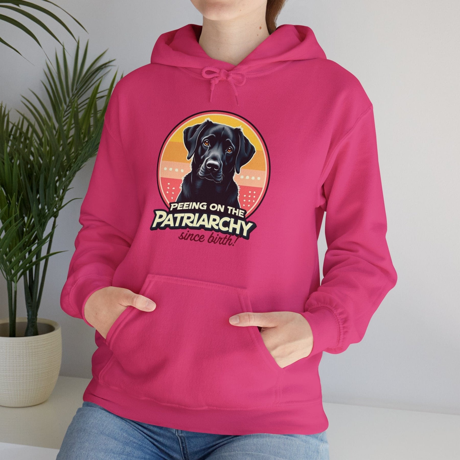 Peeing on the Patriarchy since birth - Labrador - Unisex Heavy Blend™ Hooded Sweatshirt