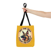 Pet the Dogs, Fight the Power! Tote Bag - 3 sizes available and 5 handle colours