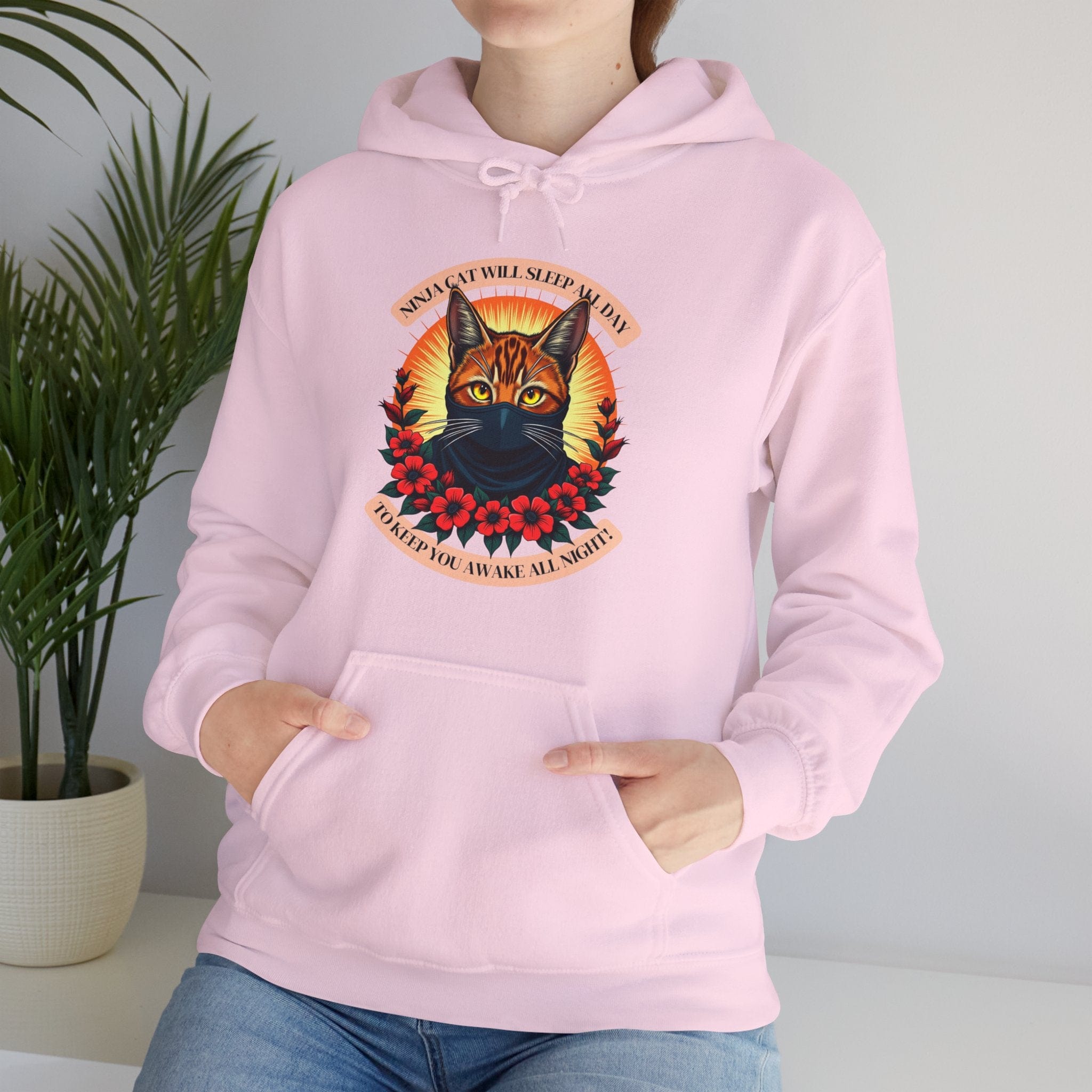 Ninja Cat - Ginger Cat Edition - Unisex Heavy Blend™ Hooded Sweatshirt