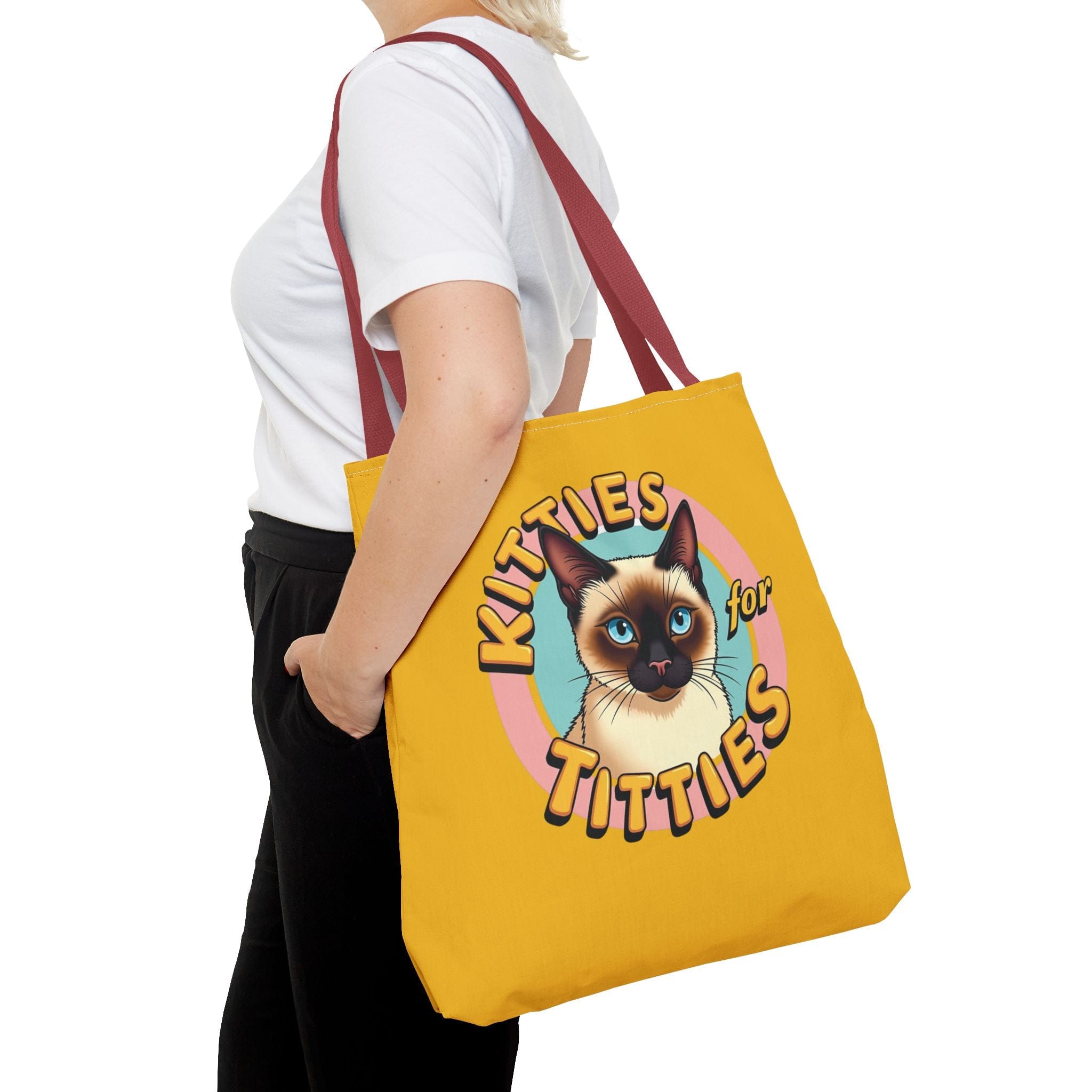 Kitties for Titties Tote Bag - 3 sizes available and 5 handle colours