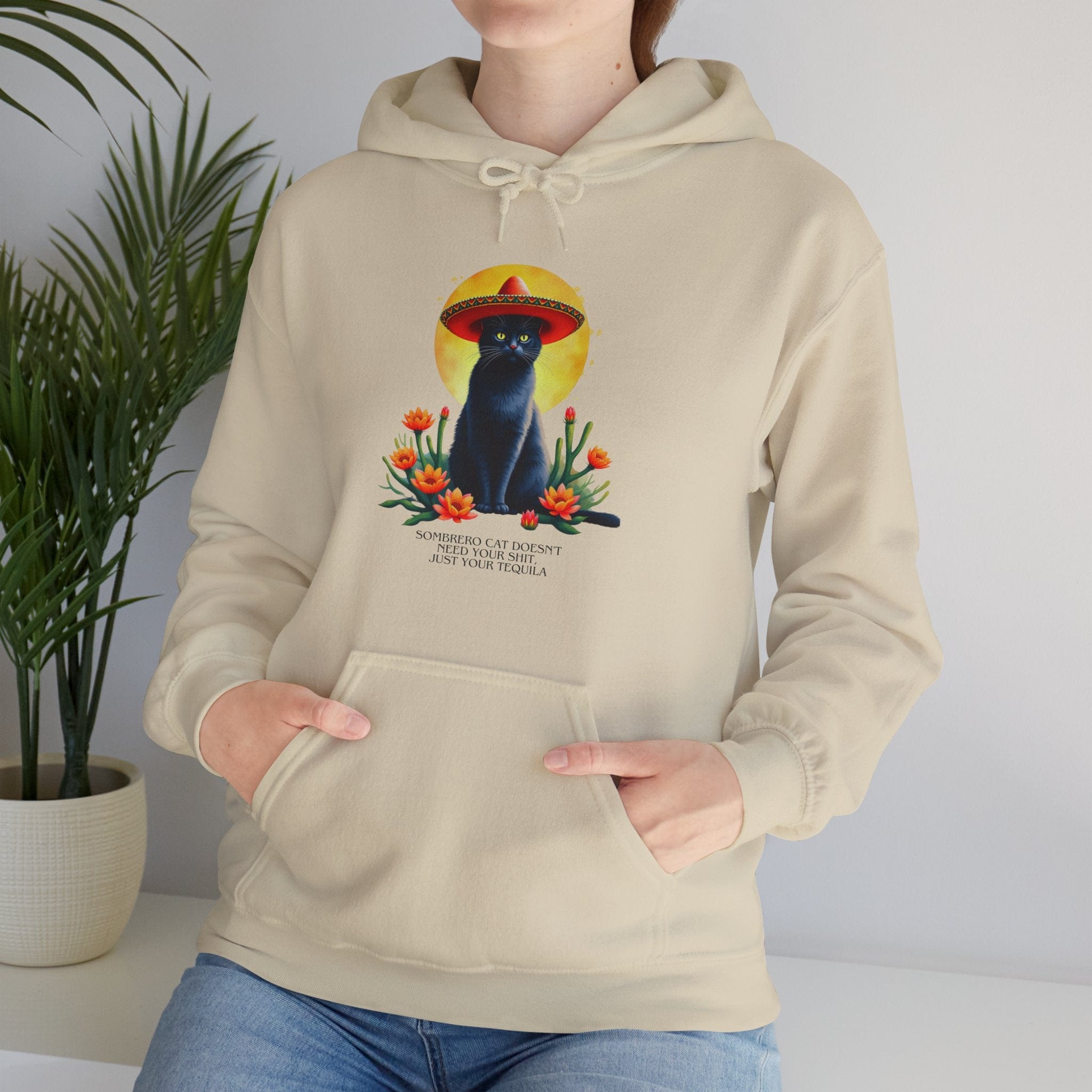 Sombrero Cat doesn't need your shit! - Unisex Heavy Blend™ Hooded Sweatshirt