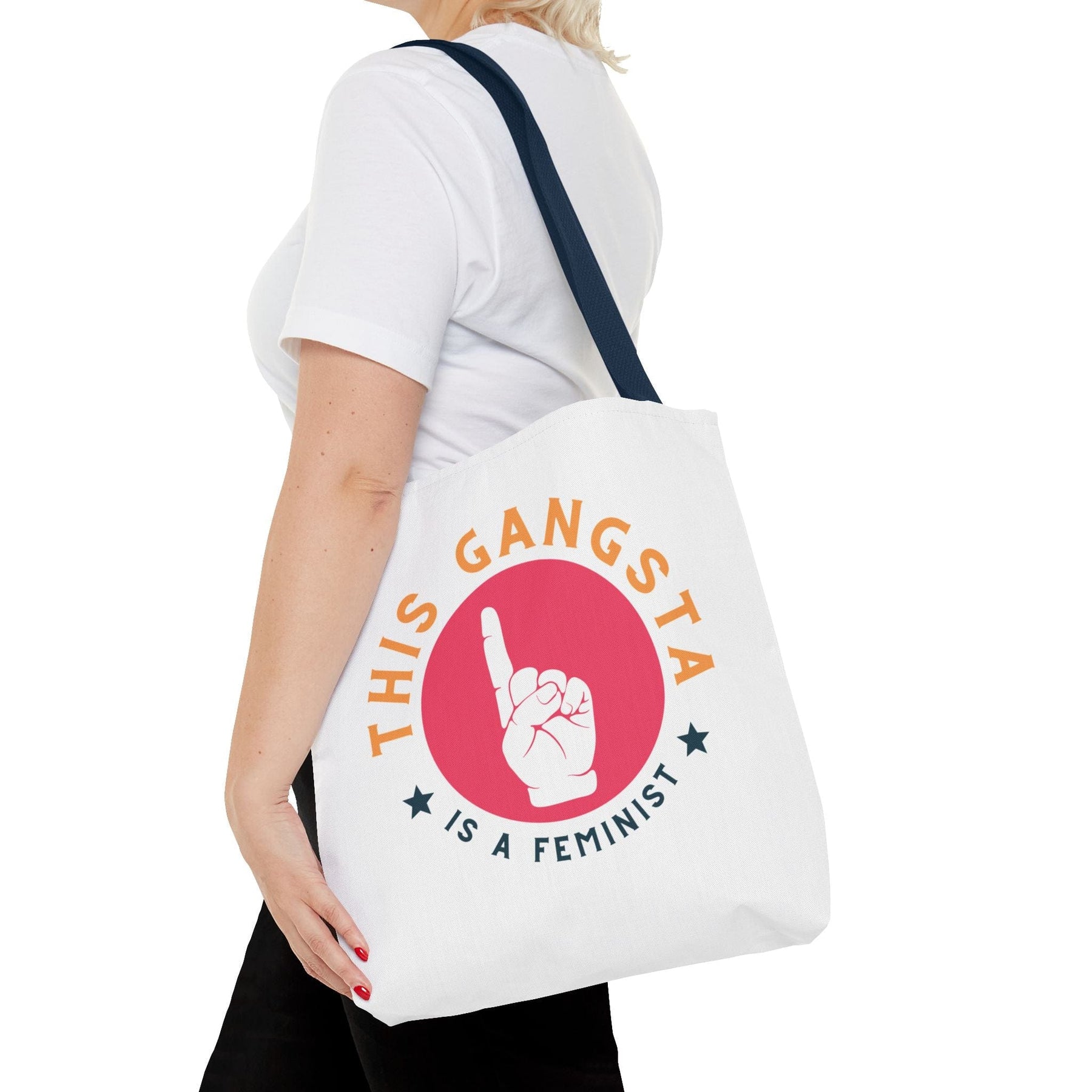 This Gangsta is a Feminist Tote Bag - 3 sizes available and 5 handle colours