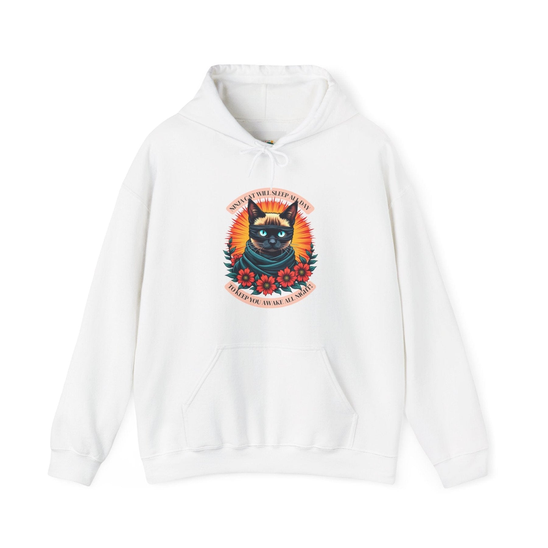 Ninja Cat - Siamese Cat Edition - Unisex Heavy Blend™ Hooded Sweatshirt