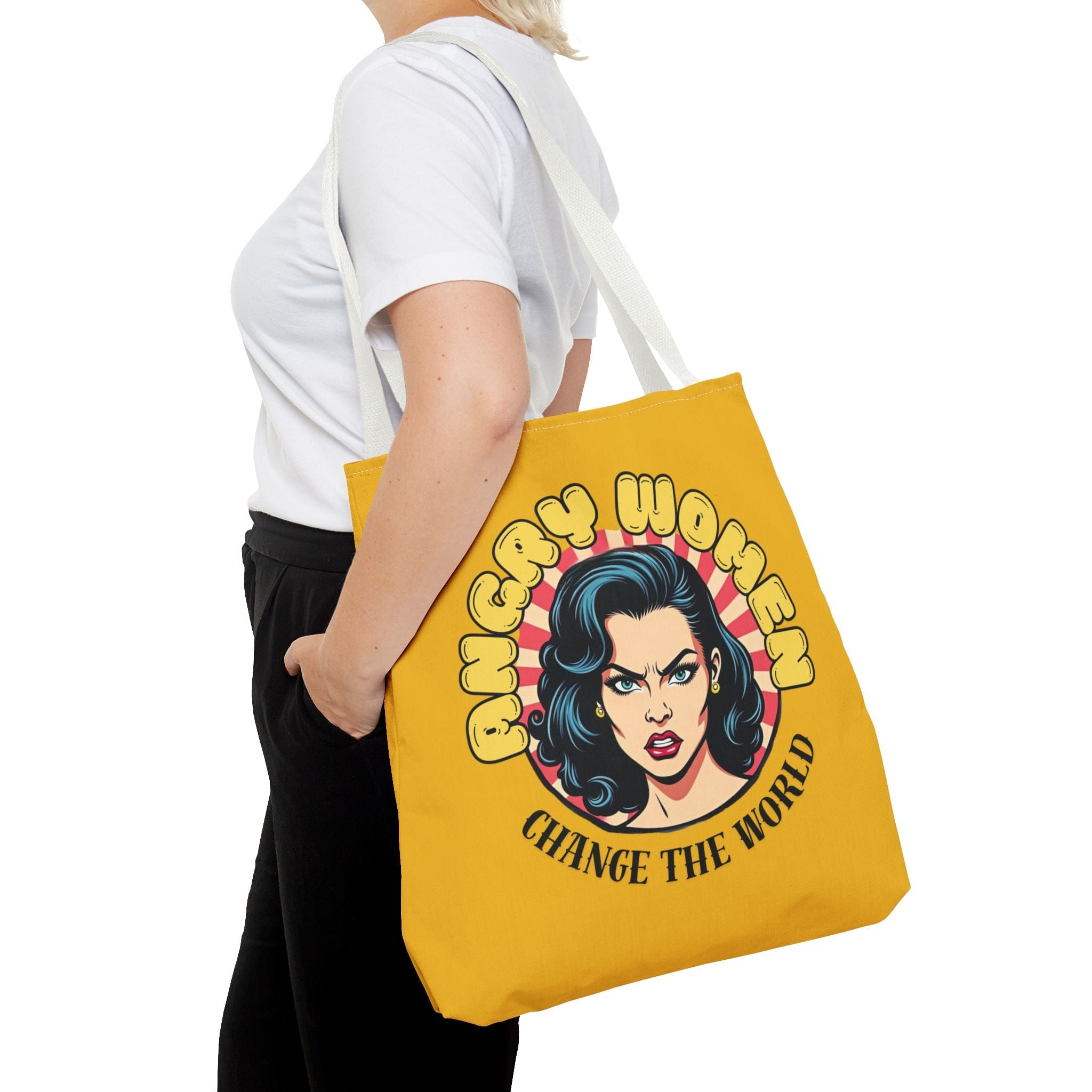 Angry Women Change the World Tote Bag - 3 sizes available and 5 handle colours