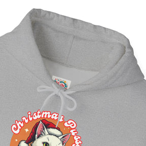 Christmas Pussy - White Cat - Unisex Heavy Blend™ Hooded Sweatshirt