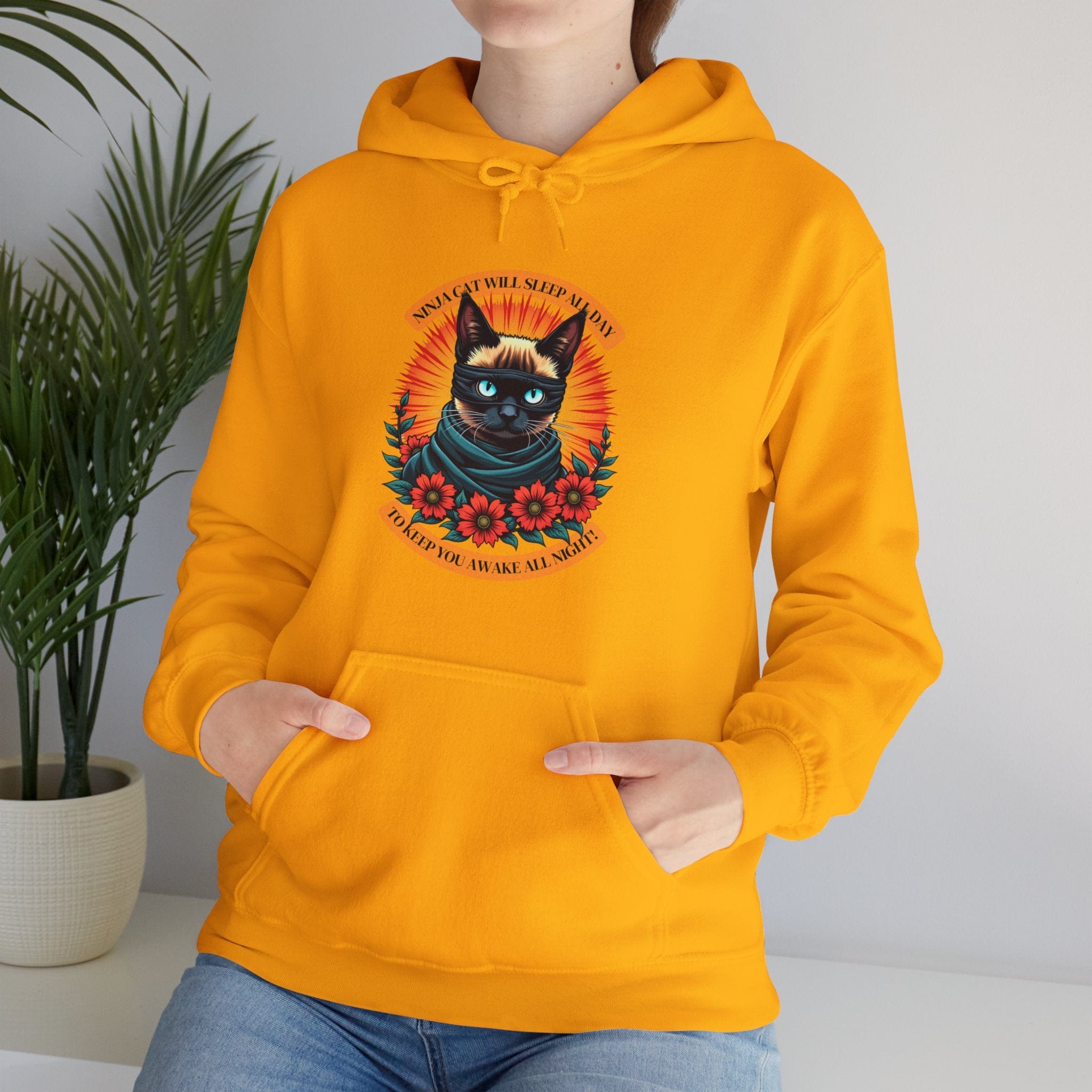 Ninja Cat - Siamese Cat Edition - Unisex Heavy Blend™ Hooded Sweatshirt