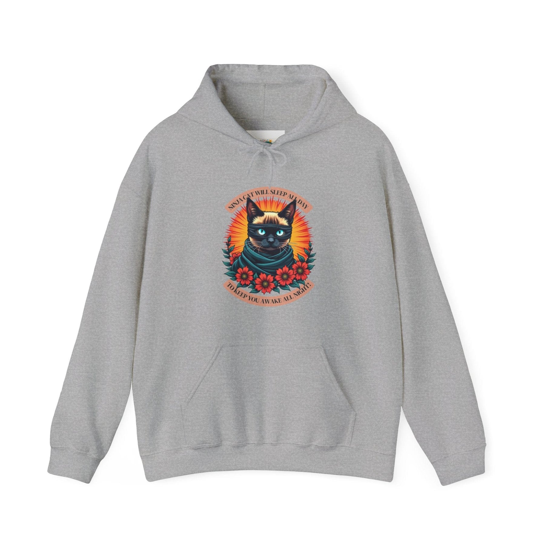 Ninja Cat - Siamese Cat Edition - Unisex Heavy Blend™ Hooded Sweatshirt