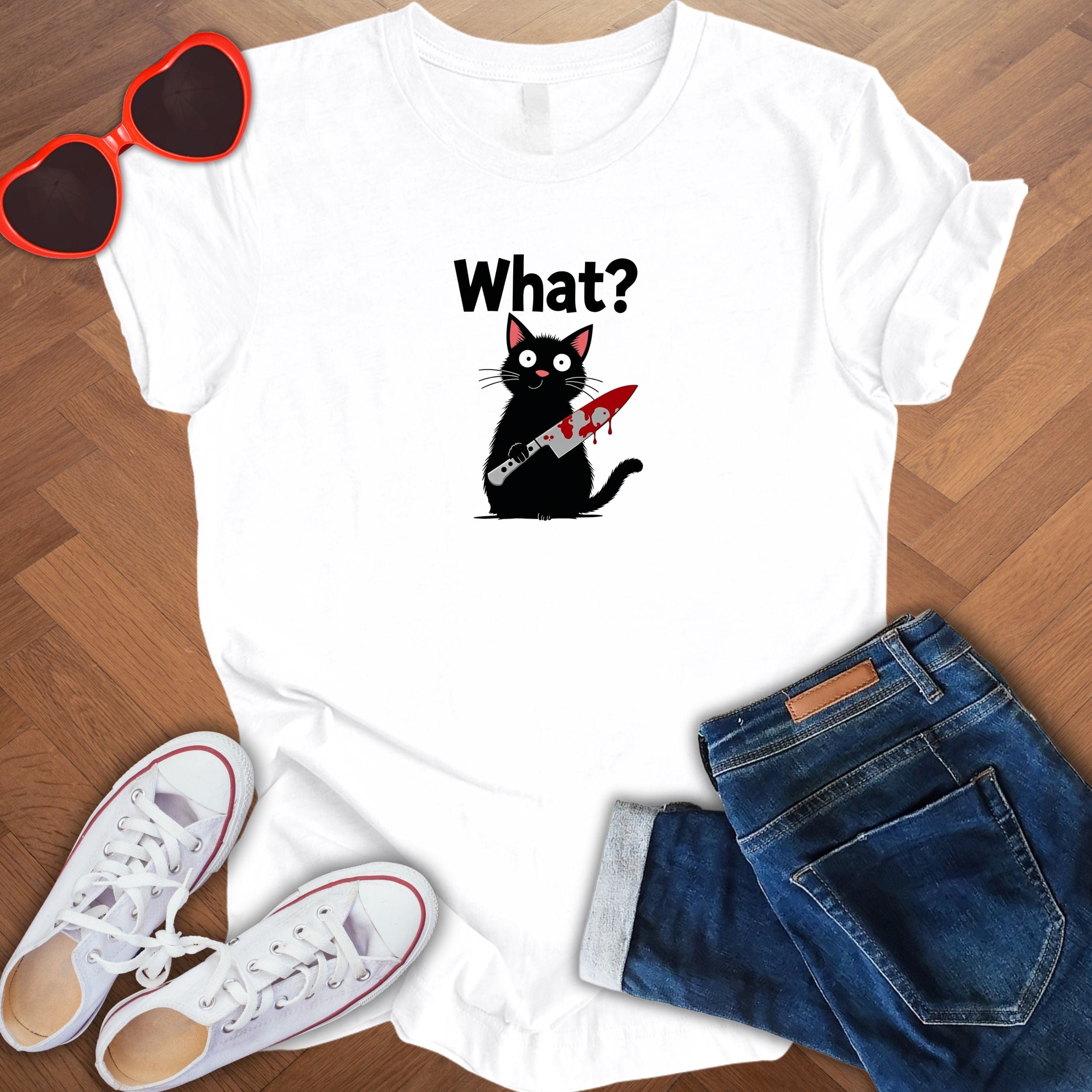 What? - Black Cat Edition -  Unisex T-Shirt with Quote