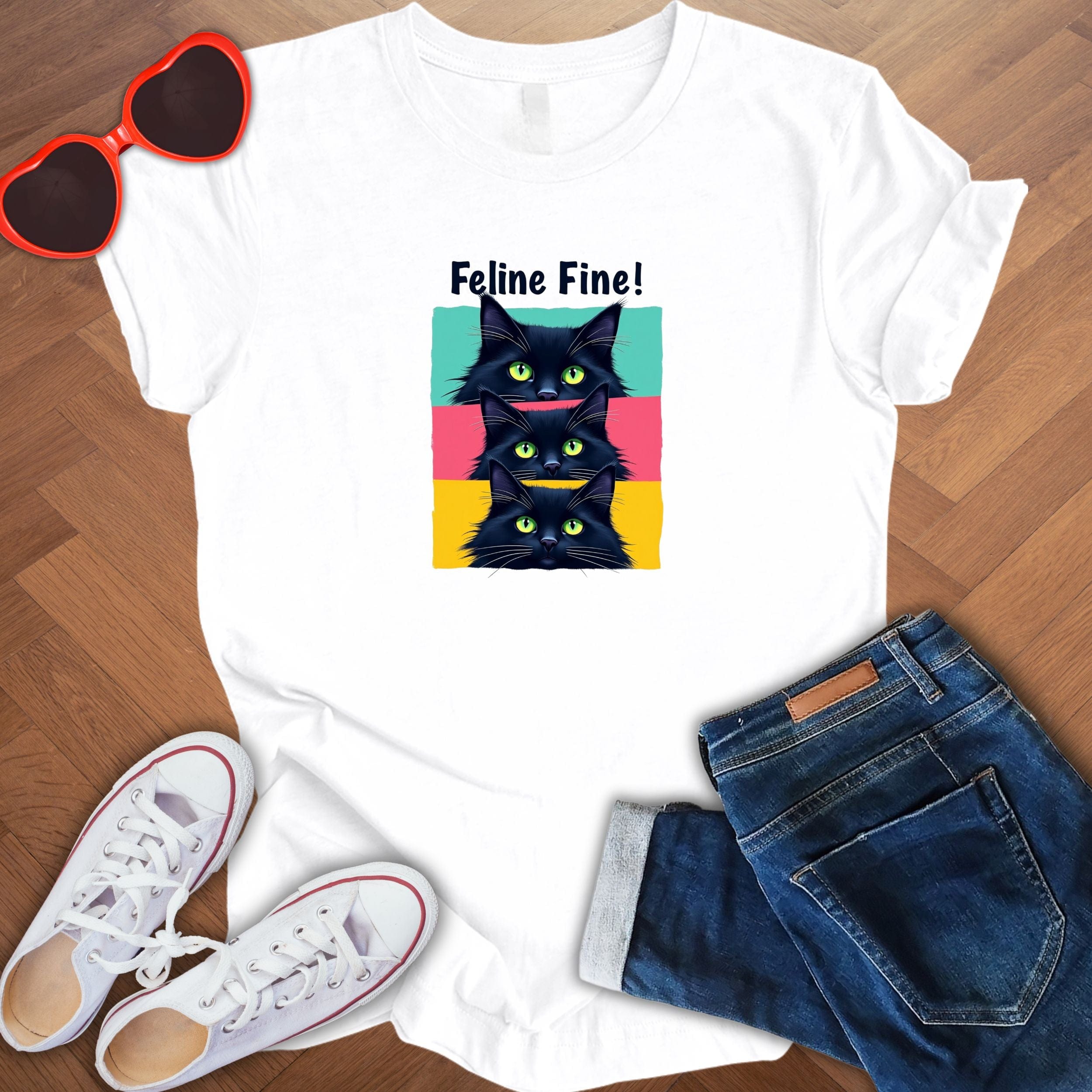 Feline Fine -  Black Cat Edition - T-Shirt