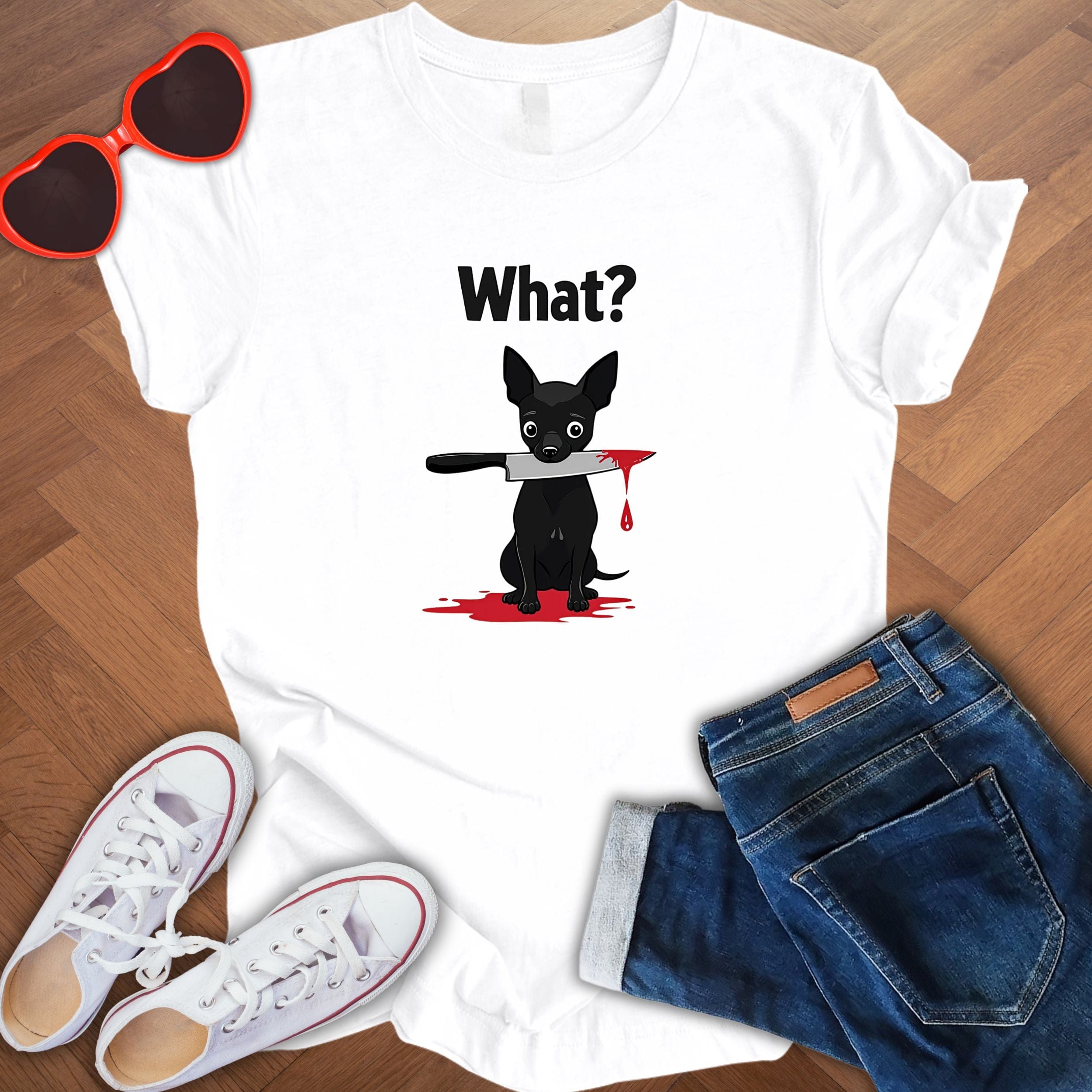 What? - Black Chihuahua Edition -  Unisex T-Shirt with Quote