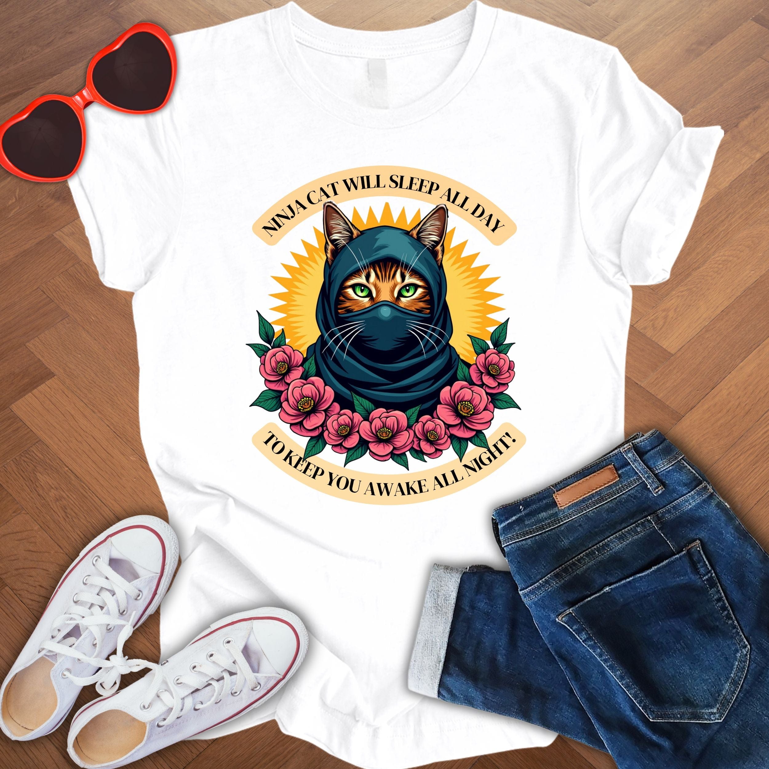 Ninja Cat - Tabby Cat Edition - Unisex Softstyle T-Shirt