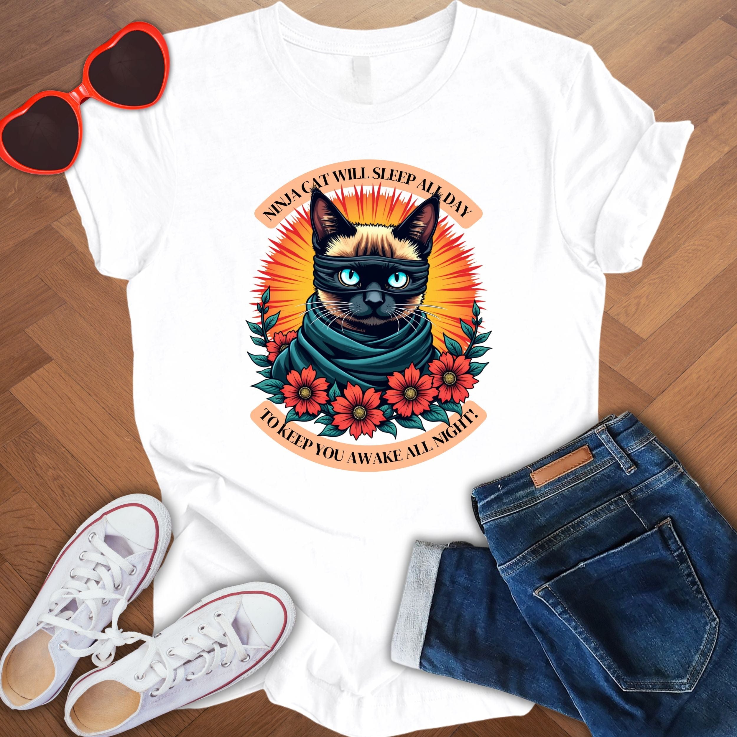 Ninja Cat - Siamese Cat Edition - Unisex Softstyle T-Shirt