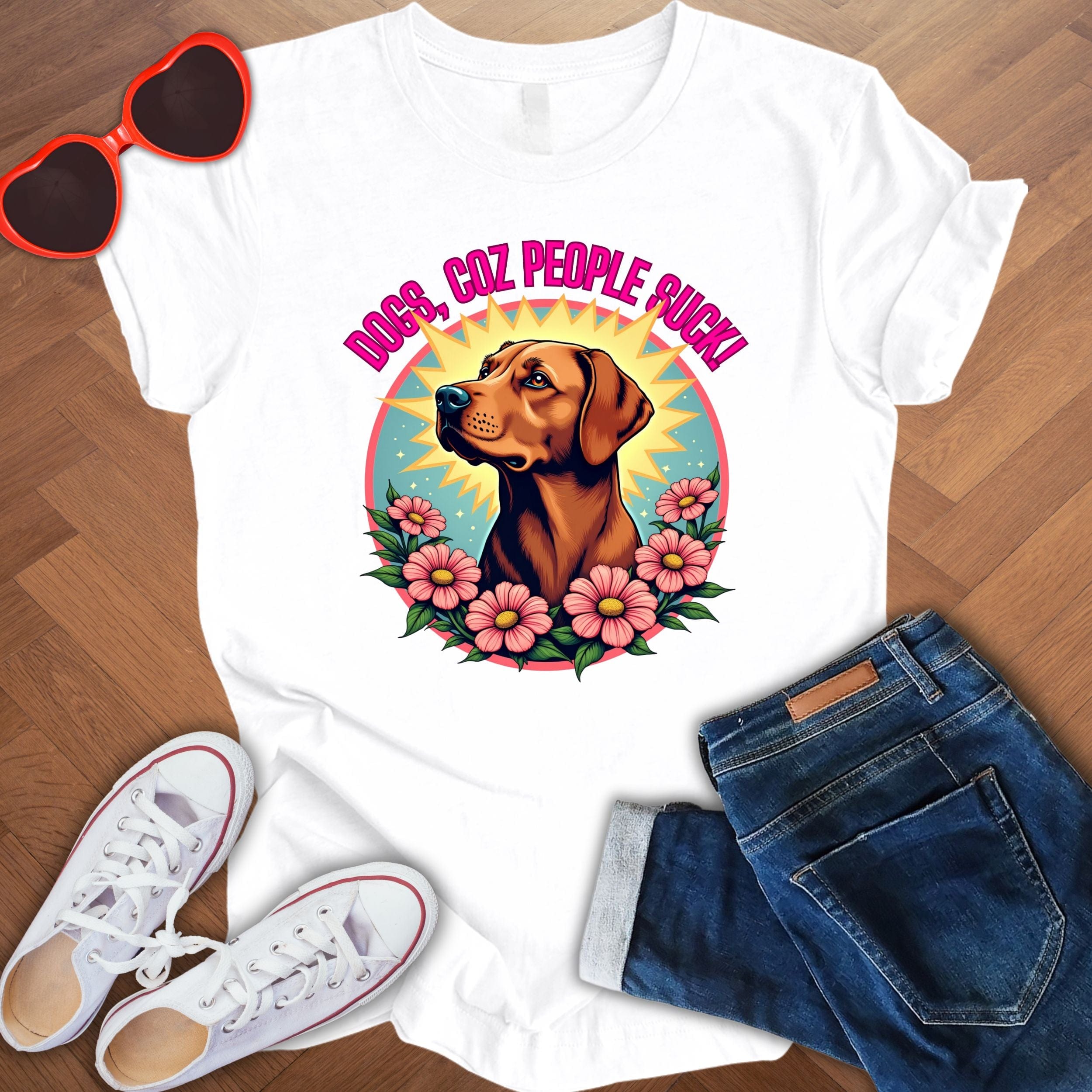 Dogs, coz people suck - Unisex Softstyle T-Shirt