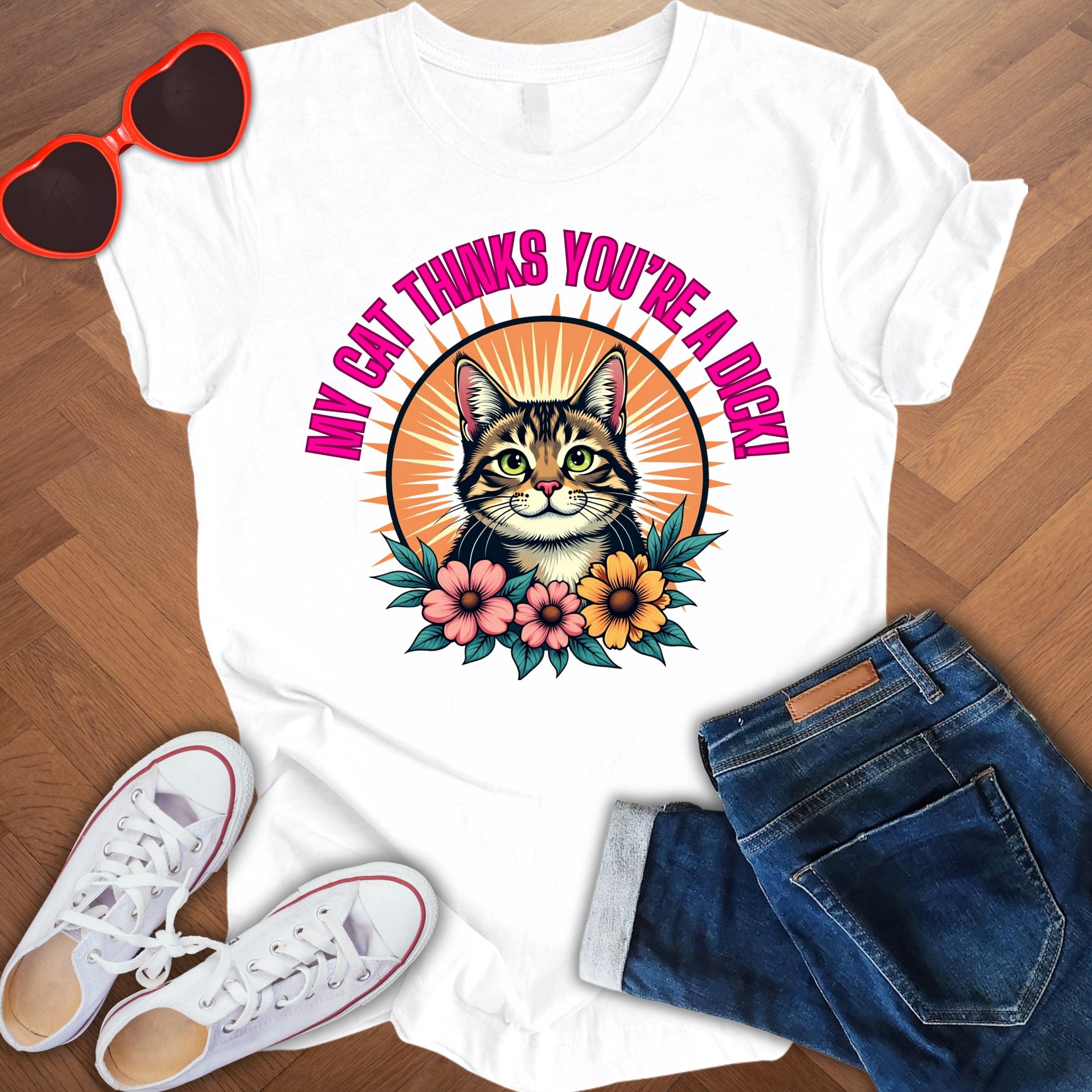 My Cat thinks you're a Dick! - Unisex Jersey Short Sleeve Tee