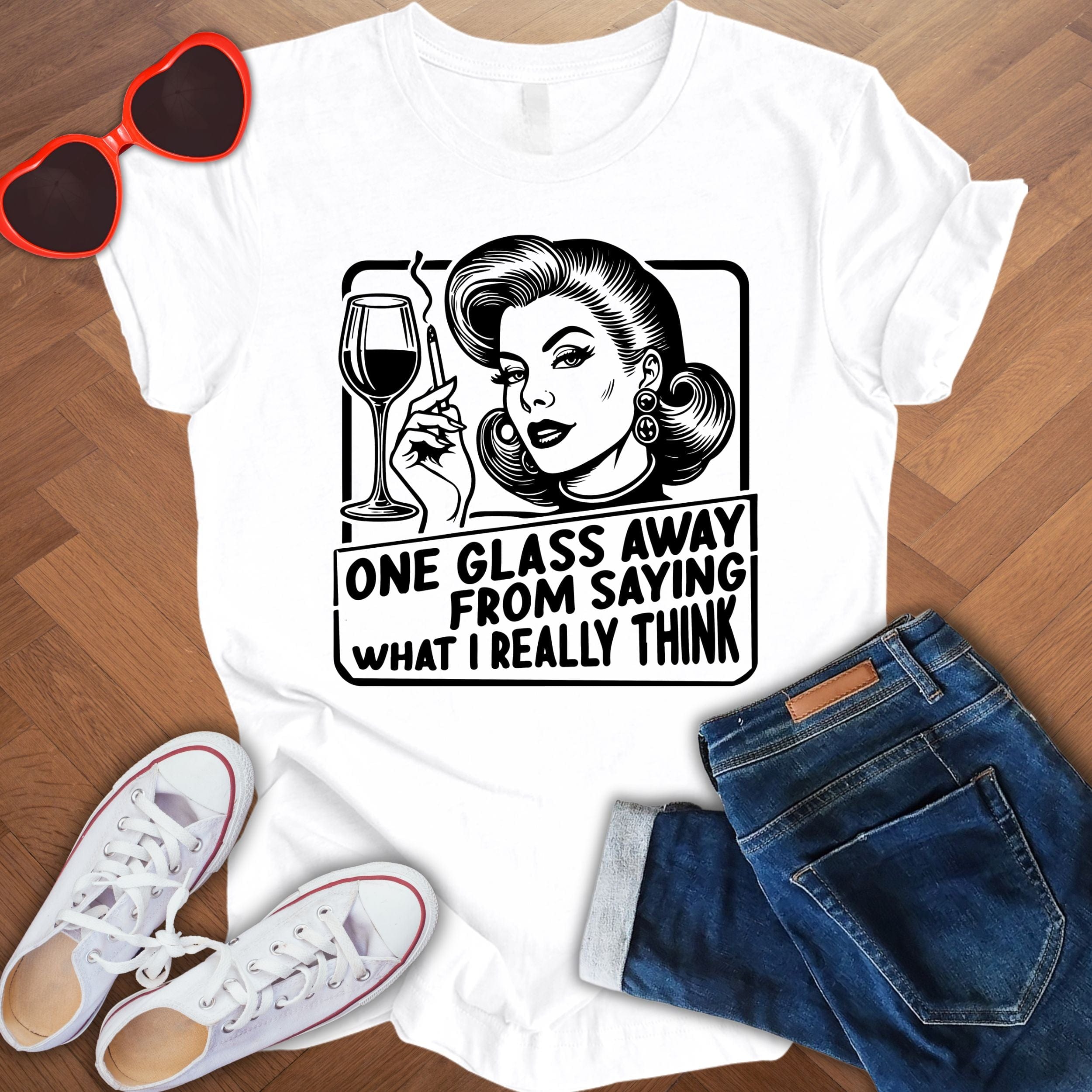 One drink away! - Unisex Softstyle T-Shirt