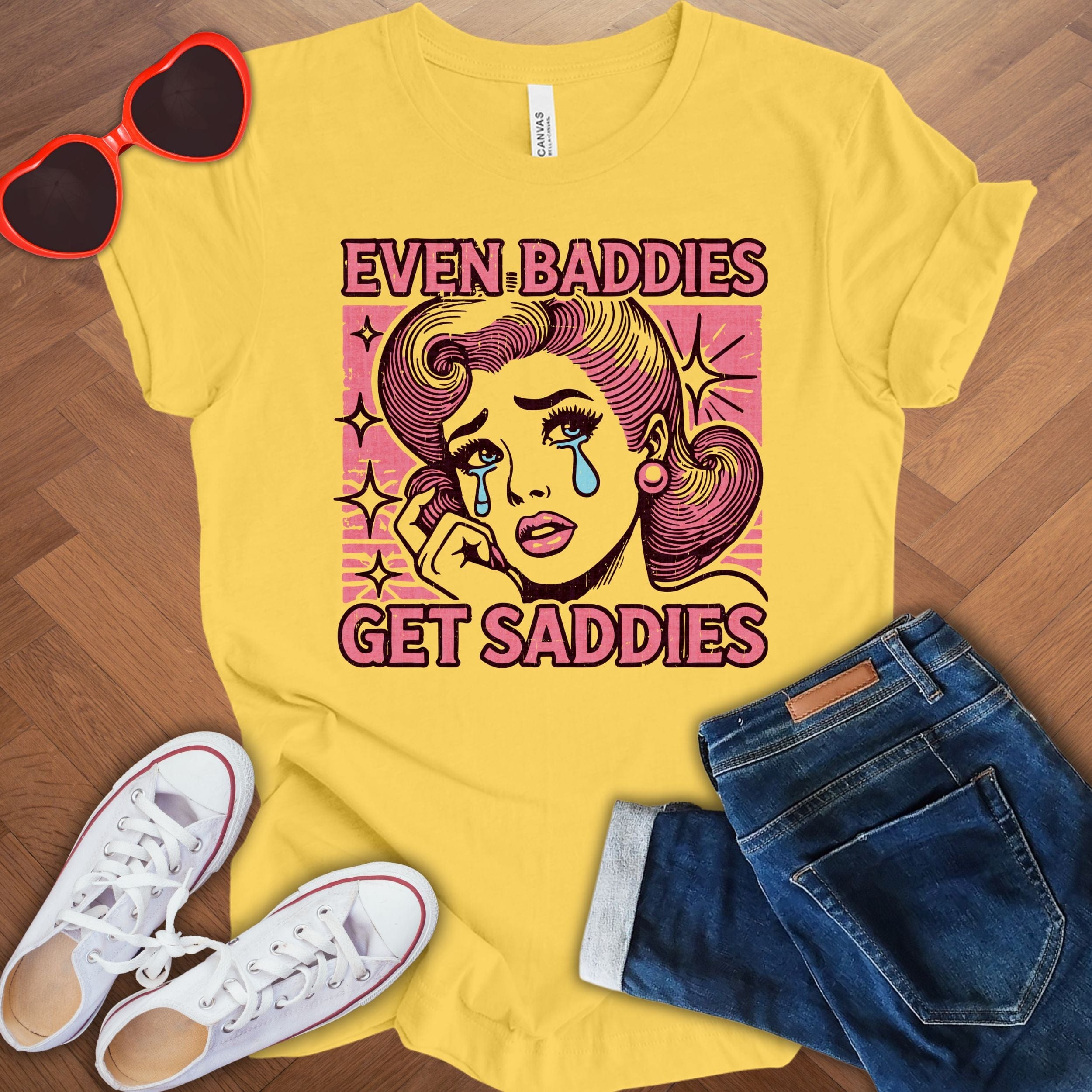 Even baddies get saddies - Unisex Softstyle T-Shirt