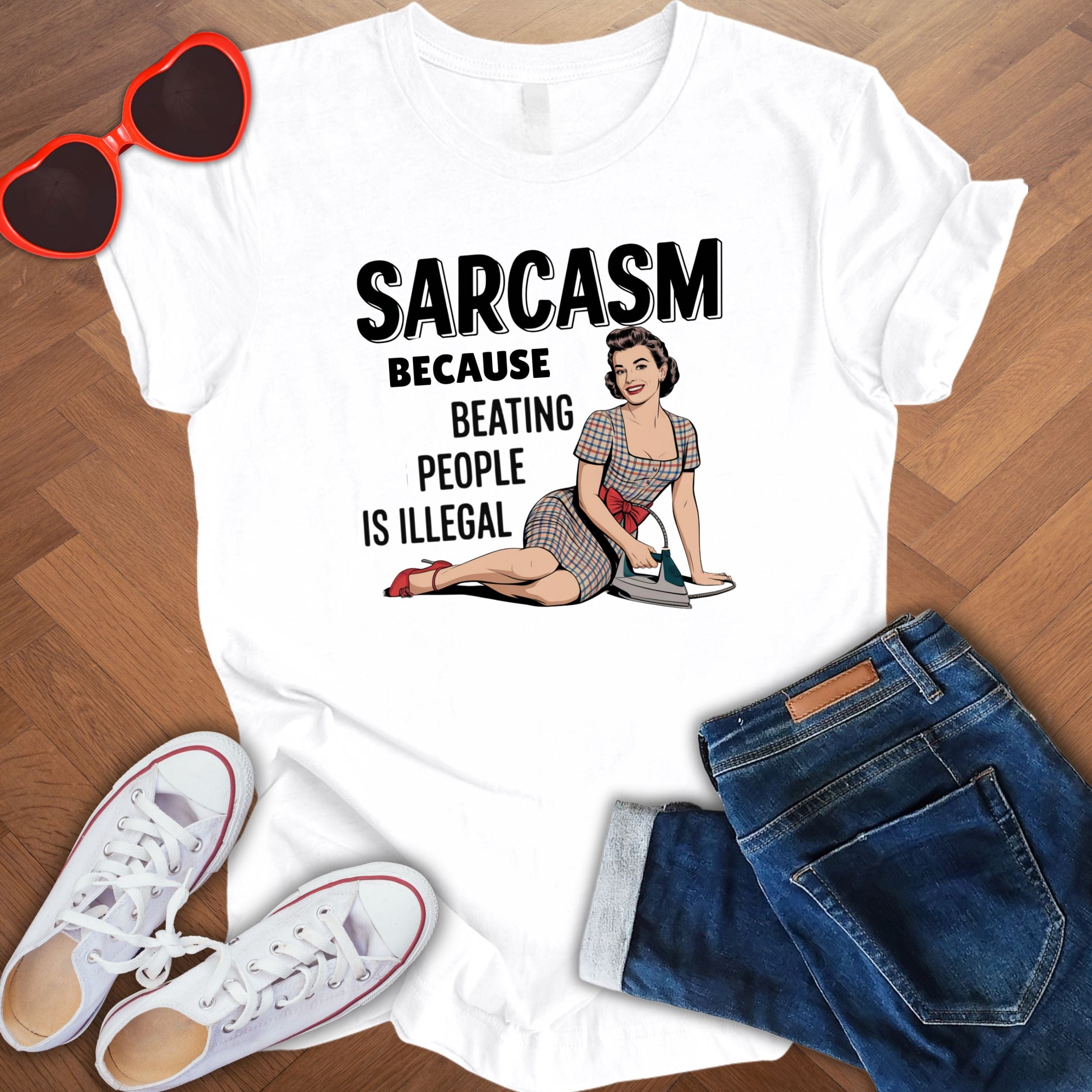 Sarcasm, because beating people is illegal - Unisex T-Shirt