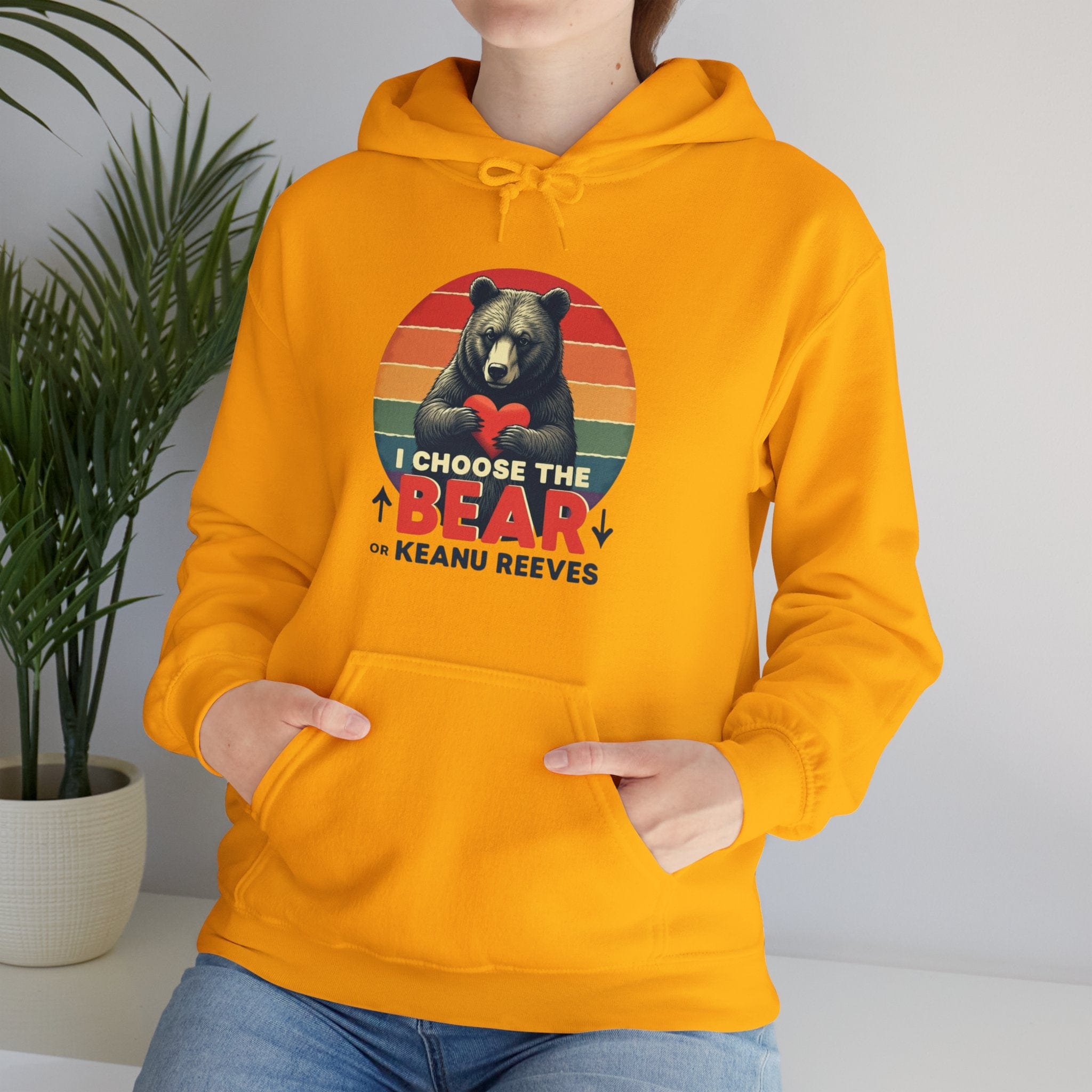 I Choose the Bear or Keanu Reeves! - Unisex Heavy Blend™ Hooded Sweatshirt