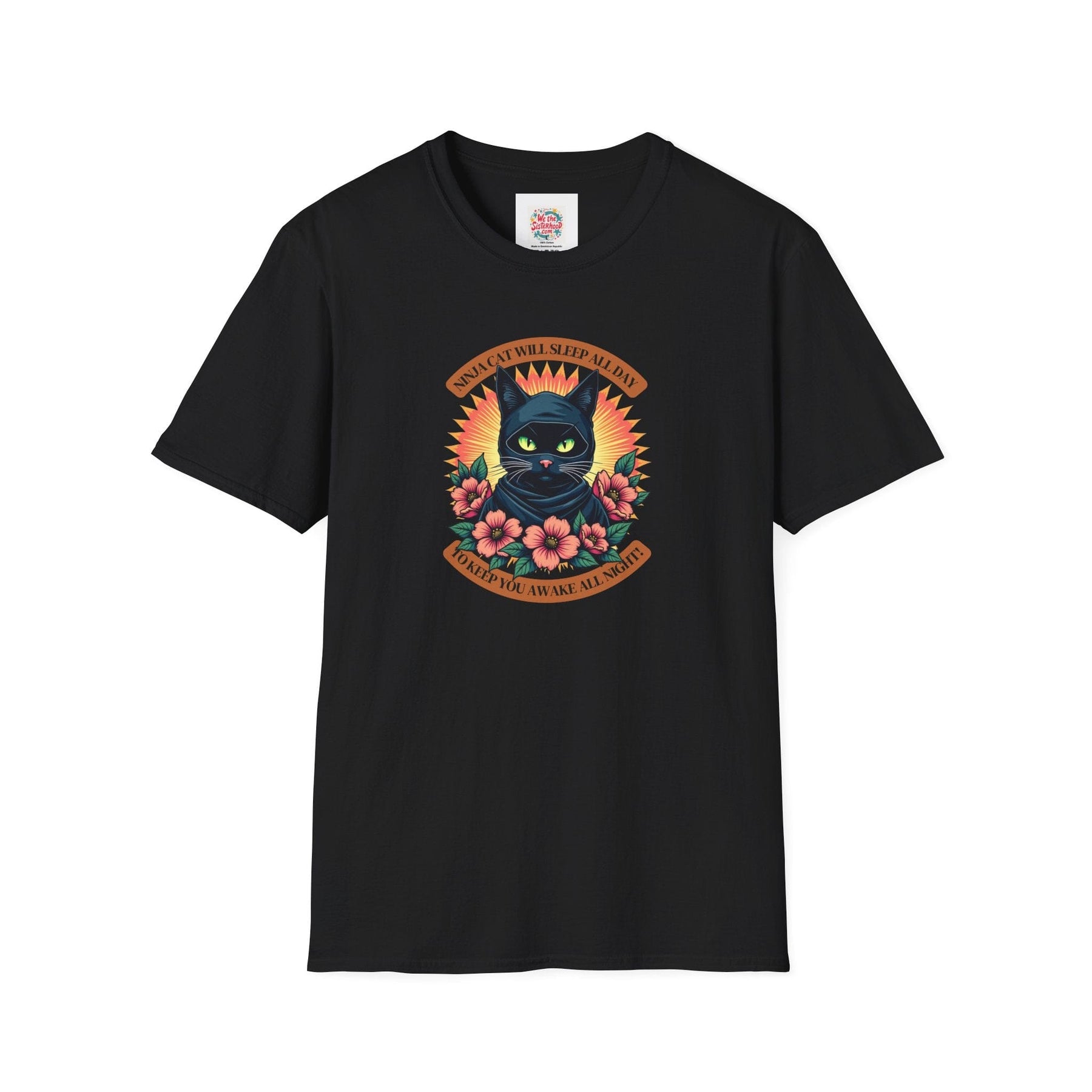 Ninja Cat - Black Cat Edition - Unisex Softstyle T-Shirt