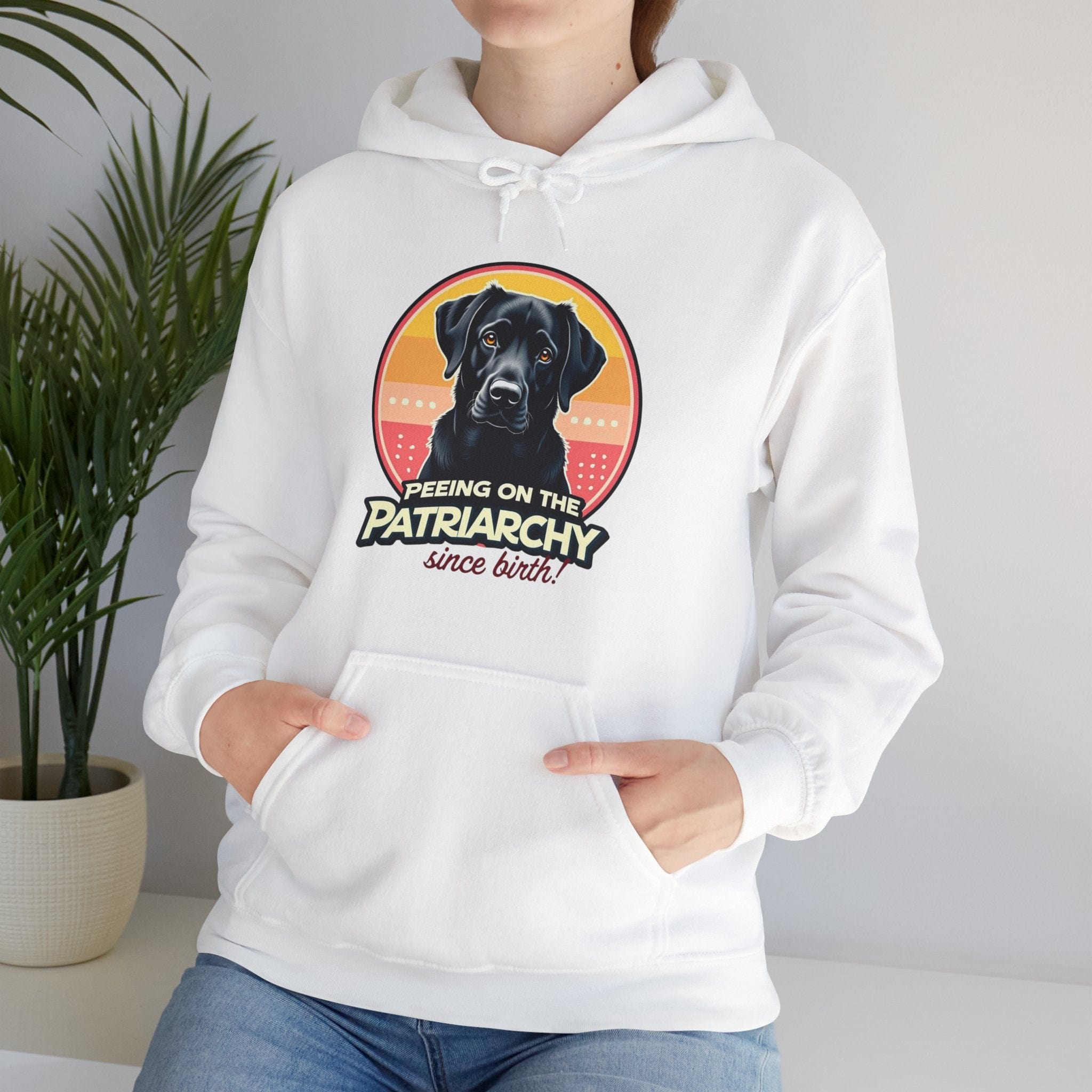 Peeing on the Patriarchy since birth - Labrador - Unisex Heavy Blend™ Hooded Sweatshirt