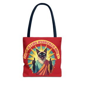 Purr-ayers answered daily - Siamese Cat Edition -  Tote Bag - 3 sizes available and 5 handle colours