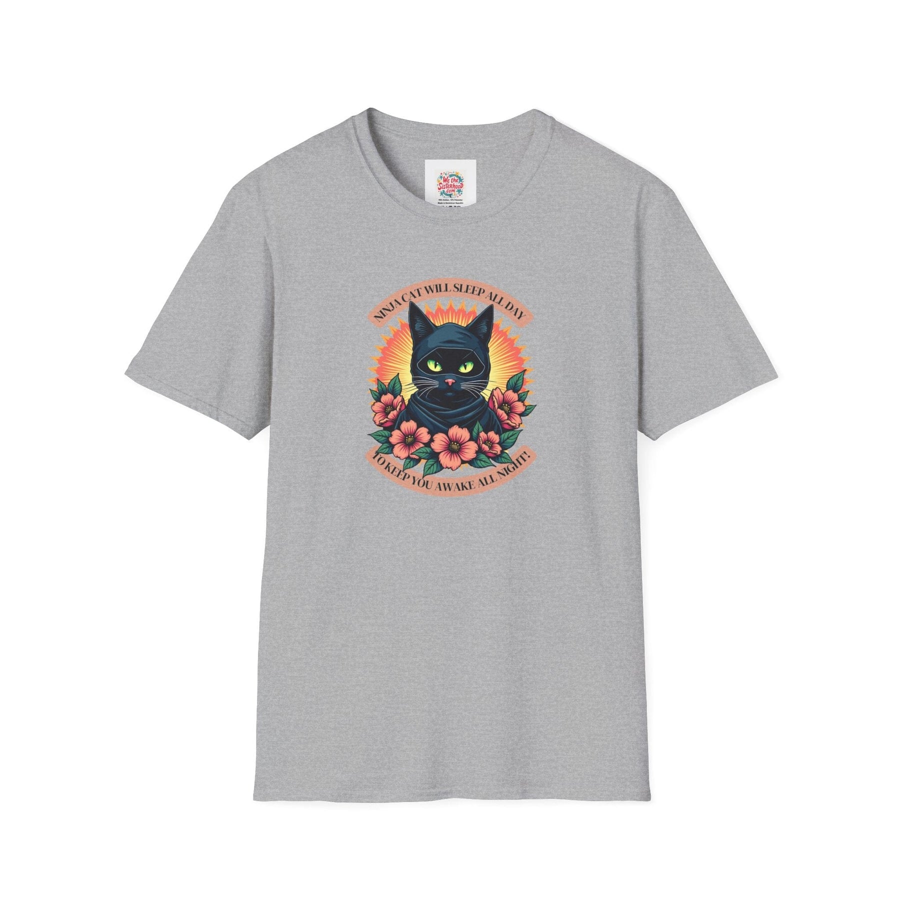 Ninja Cat - Black Cat Edition - Unisex Softstyle T-Shirt