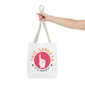 This Gangsta is a Feminist Tote Bag - 3 sizes available and 5 handle colours