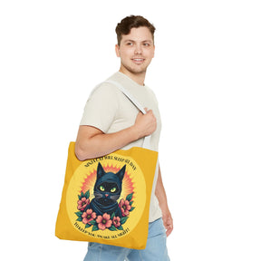 Ninja Cat - Black Cat Edition -  Tote Bag - 3 sizes available and 5 handle colours