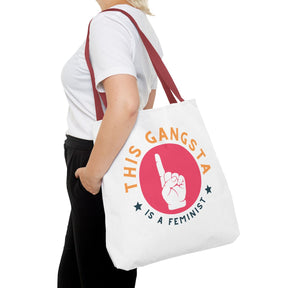 This Gangsta is a Feminist Tote Bag - 3 sizes available and 5 handle colours