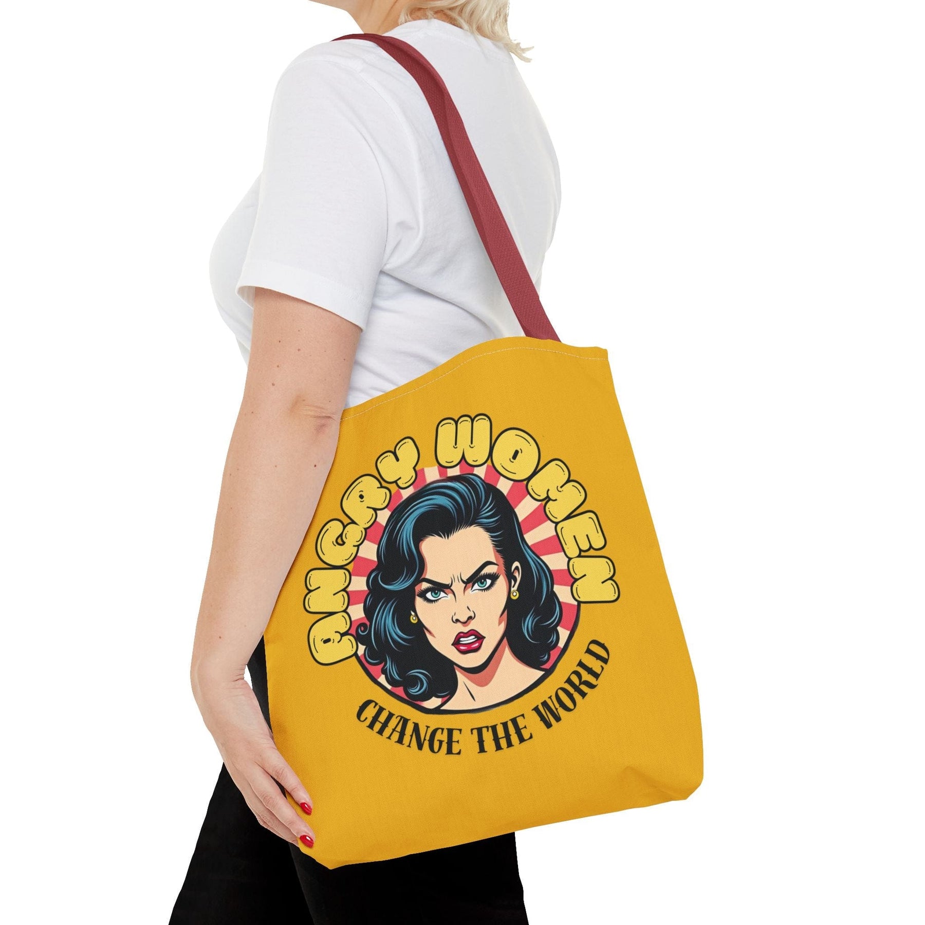 Angry Women Change the World Tote Bag - 3 sizes available and 5 handle colours