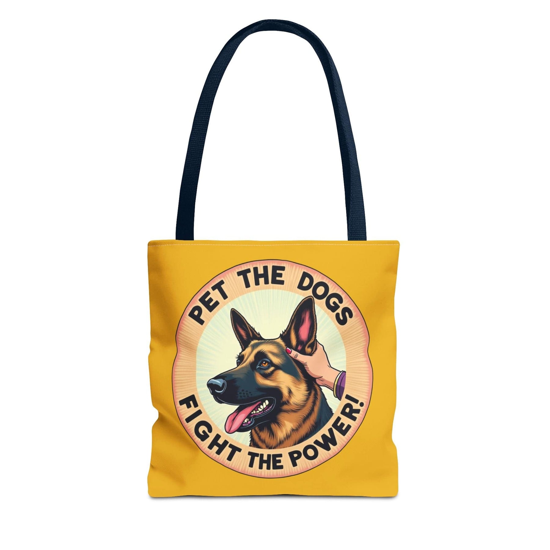 Pet the Dogs, Fight the Power! Tote Bag - 3 sizes available and 5 handle colours